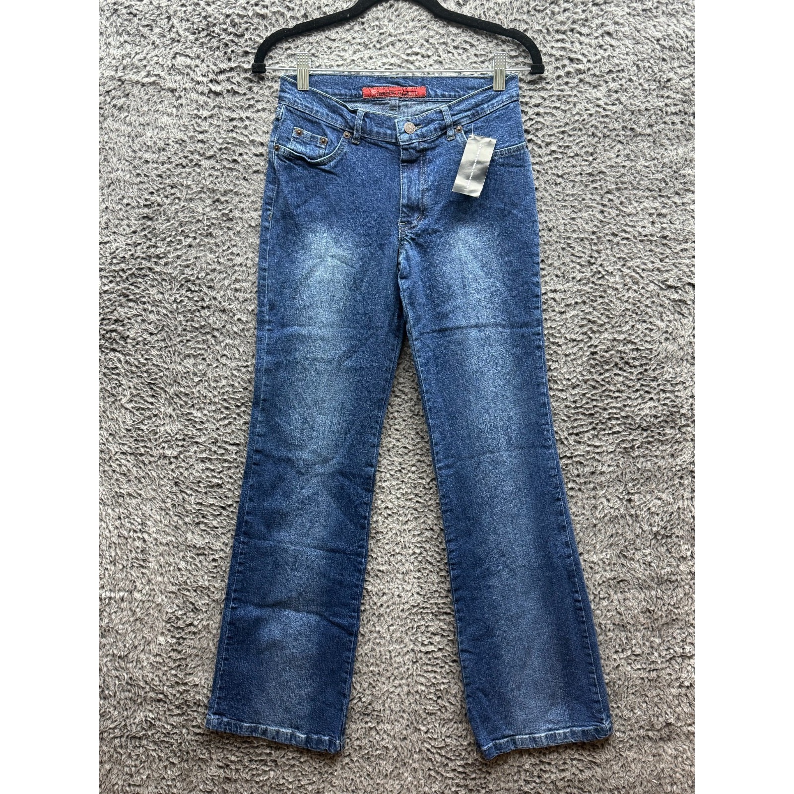 Y2k Pacific Blue For Girl Womens Blue Denim Button Fly Straight Jeans Size 42